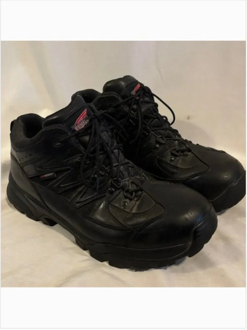 Red Wing ASTM F 2892-11 Eh Black Leather Hiking Work Boots Mens 12 Lace Up